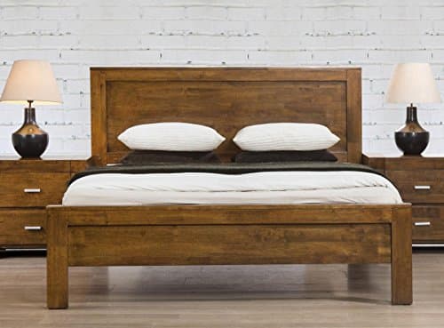 Image of Kelsey Stores California 4FT6 Double 5FT King Size Solid Wood Acacia Rustic Oak Bed Frames Wooden Beds (4FT6 Double Bed)
