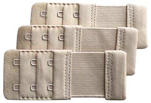 Image of Chanie Women Pack of 3 Soft Comfortable 2 Hooks Bra Extender,9.2cm x 3.8cm