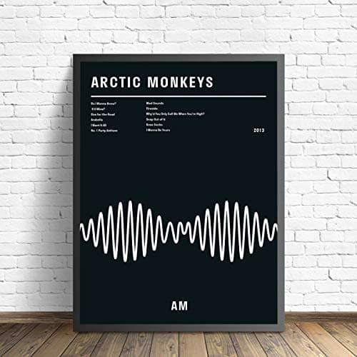 Image of qidongyituo Posters And Prints Black Arctic Monkeys Am Album Music Typography Poster Wall Art Pictures Canvas Painting For Room Home Decor 40x60cm(15.7"x23.6") Frameless