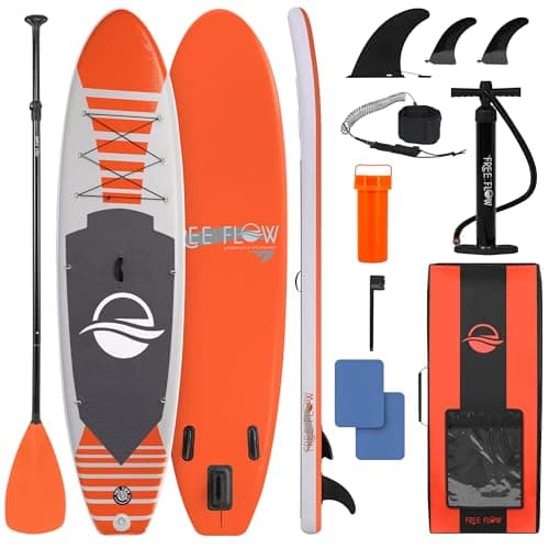 Image of SereneLife Inflatable Stand Up Paddle Board, SUP Board- Paddleboards for Adults and Youth, Surfing Board Kit, 0.63cm Thick Standup Paddleboarding, Non-Slip Deck, Wide Stance, Surf Control w/Backpack