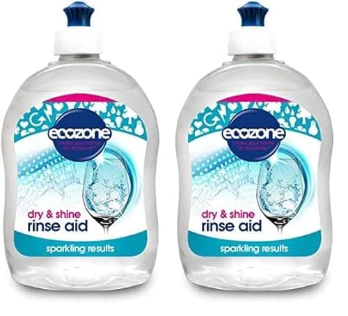 Image of Ecozone Rinse Aid, Natural Rinsing Aid for Dishwashers, Dry & Shine Gentle Formula for Sparkling & Streak-Free Results, Leaves Glass & Crockery Hygienically Clean, Vegan Friendly Solution (500ml)