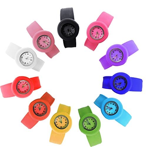 Image of HSW Slap on Silicone Quartz Watch Number Fashion Sports Watch Bracelet for Child Boy Girl Lady Woman Man Unisex Snap Children Watches, Red, S, Strap, Red, S, Strap