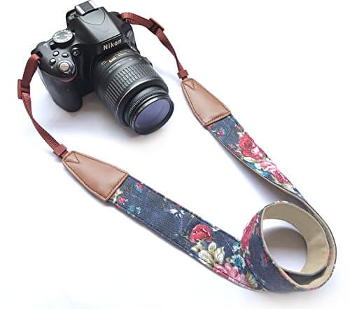 Image of Alled Camera Strap Neck,Camera Strap for Canon Nikon Sony Lumix Kodak Fuji Olympus Dslr Universal,Vintage Soft Comfortable Adjustable Quick Release Camera Shoulder Neck Strap (Cowhide Blue)