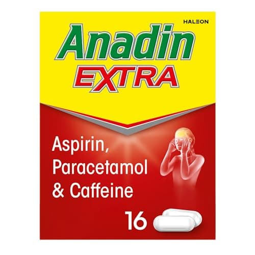 Image of Anadin Extra Pain Relief Tablets, Migraine and Headache Pain Killers with Aspirin and Caffeine, Pack of 16