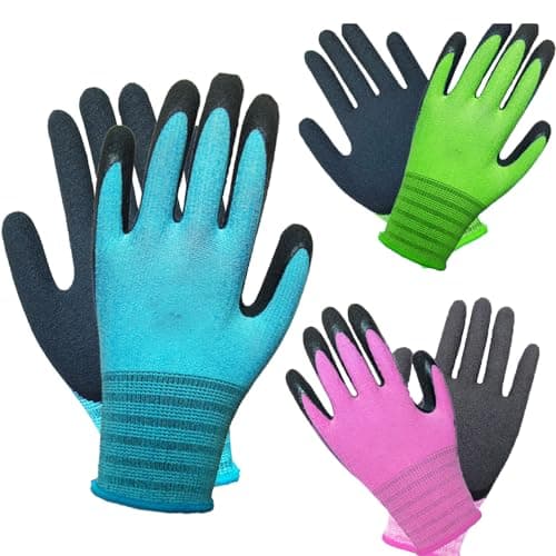 Image of GAVOROHANS 3 Pairs Gardening Gloves Superior Grip Work Gloves Durable Comfortable Breathable Multipurpose for Gardening Construction, Logistics,Warehousing,Landscaping (3Pairs Medium)