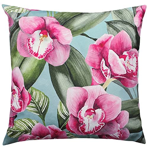 Image of furn. Orchids Outdoor Polyester Filled Cushion, Duck Egg, 43 x 43cm