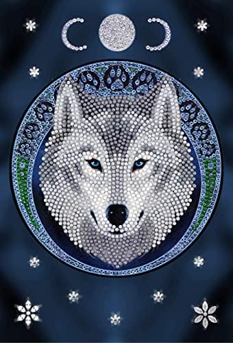 Image of STC Stores/Craft Buddy Crystal Art/Diamond Painting Decorative Notebook Kit (Lunar Wolf - Anne Stokes)