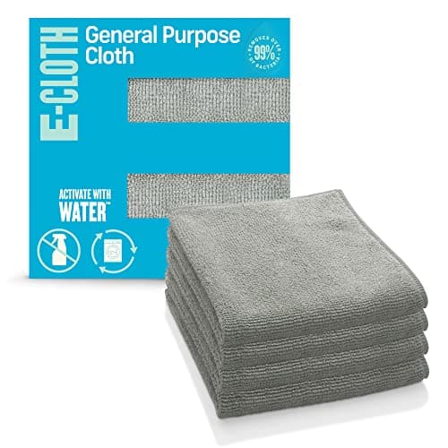 Image of E-Cloth General Purpose Microfibre Cleaning Cloth, 300 Wash Guarantee, Alaskan Blue, 4 Pack