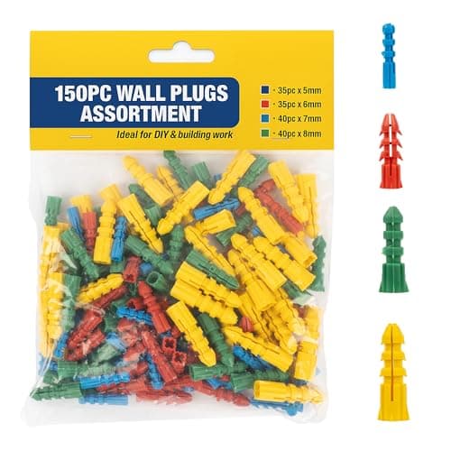 Image of 150pc Assorted Wall Plugs – 8mm, 7mm, 6mm, 5mm Sizes for Versatile DIY Fixings | Suitable for Brick, Block, Concrete & General Masonry (150pc - Assorted Plugs)