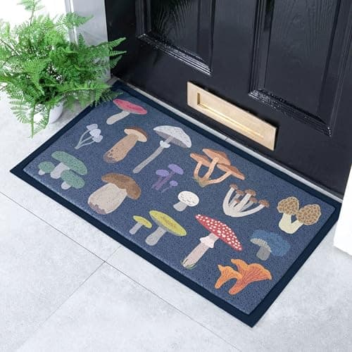 Image of Artsy Mats Mixed Wild Mushroom Pattern Indoor & Outdoor Door Mat - Incredibly & Weatherproof Doormats - Non Slip Mat, (70x40 cm)