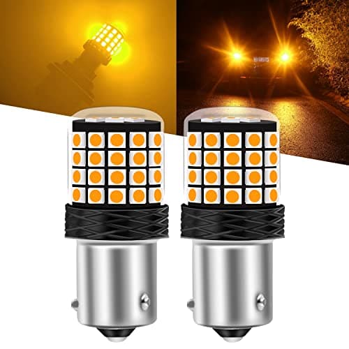 Image of Sidaqi 1156 BAU15S PY21W LED Bulb Amber Yellow 12-24V 54SMD 3030 42W Super Bright 2200LM Front Rear Turn Signal Lights Canbus 581 PY21W LED Indicator Bulb -2PCS