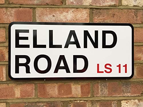 Image of Bioprocess Metal Retro-Modern Elland Road Street Sign 8x12 Inches Blue and Yellow