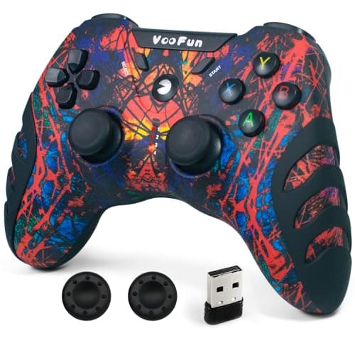 Image of VooFun PC Controller, 2.4G Wireless Game Controller with Hall Effect Joysticks (No Drift), PS3 Gamepad with Dual Vibration for PS3, PC Windows, Steam, Raspberry Pi, Android Smart TV/TV Box