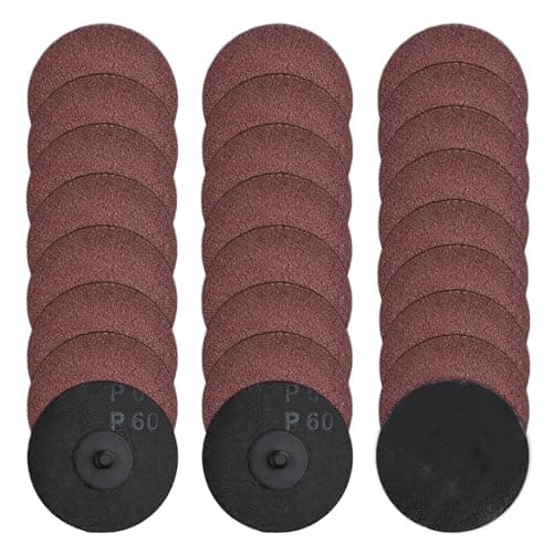 Image of SPEEDWOX 25pcs 3 Inch Quick Change Disc Set 60 Grits Sanding Disc Roll Lock R-Type Roll Lock Adapter & Backing Pad for Die Grinder Surface Strip Grind Polish Finish Burr Rust Paint Removal
