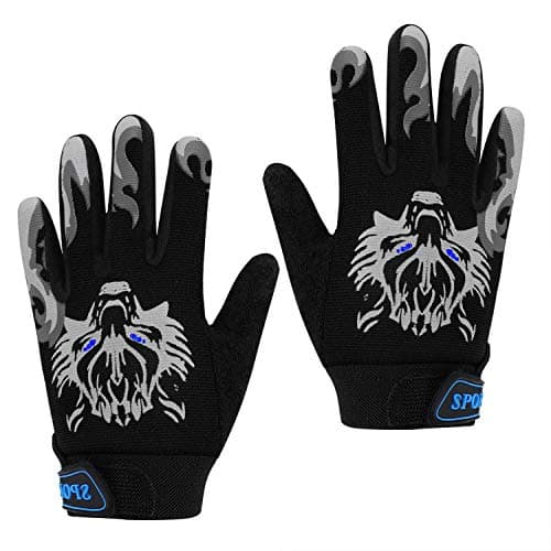 Image of Kid’s Cycling Gloves Non-skid Full Fingers Gloves for Kids 5-10 Years Old Boys Girls Warm Sports Mitten Gloves for Cycling Skiing Running Biking (black)