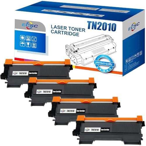 Image of ECSC Toner Cartridge TN2010 For Printer, Compatible With Brother DCP-7055 DCP-7055W DCP-7057 HL-2130 HL-2130R HL-2132 (Black, 4-Pack)