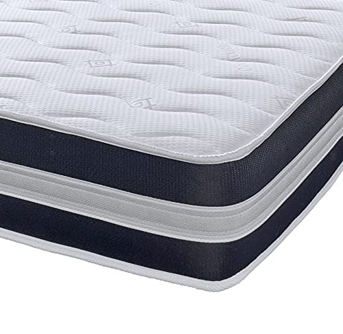 Image of eXtreme comfort ltd B3D AirFlow Hybrid Small Double Mattress 120x190cm, 20cm Deep Memory Foam and Open Coil Spring Mattress, Medium Soft Comfort, Breathable AirFlow Border, UK Made Mattress in a Box