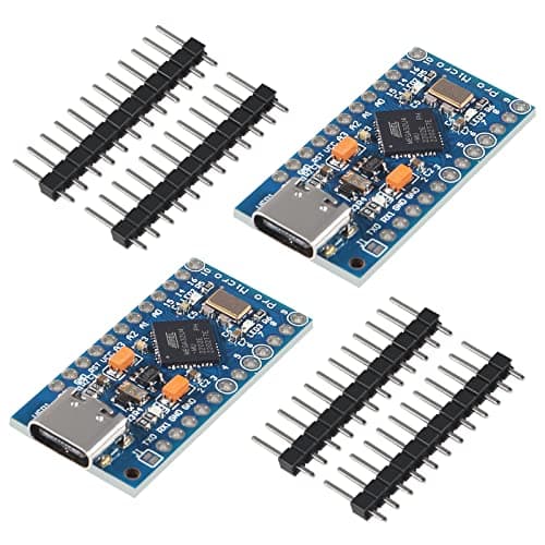 Image of AITRIP 2PCS Pro Micro ATmega32U4 5V 16MHz Type-C Development Module Board with 2 Row pin Header Compatible ard-uino Leonardo Replace Pro Mini