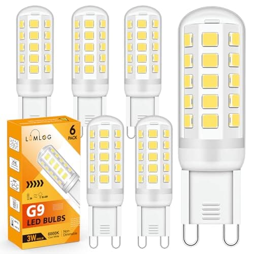 Image of Lumlog G9 Led Bulbs, 3W Cool White Light Bulbs, Equivalent to 30-40W Halogen, 400Lm, 6000 Kelvin 220-240V No Flicker Non-Dimmable Energy Savingor Lighting Decor [Energy Class D] (6 Pack)