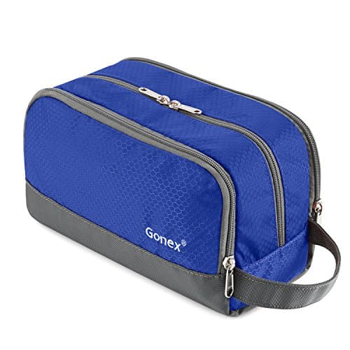 Image of Gonex Men Toiletry Bag with Strap Sport Style Repellent Showerproof Nylon Blue