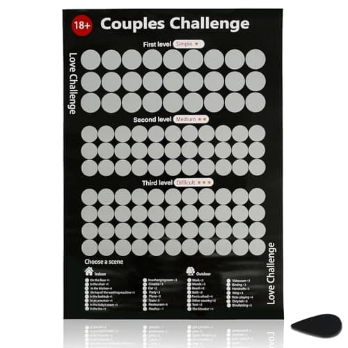 Image of NZWBSHSSP Valentines Day Scratch Off Poster Funny Love Game Scratch Off Poster 100 Things on Date Night Couple Dating Scratch Off Poster Date Night Challenge Scratch Off Poster for Couples(Black)