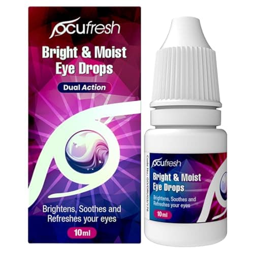 Image of Ocufresh Bright & Moist Eye Drops | for Dazzling White Eyes | Whitens red Eyes | Added Moisturising Formulation | Easy to Carry on-The-go | Gentle on Eyes | Suitable for All Eye Colors | 10ml