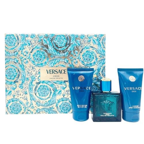 Image of Versace Eros Eau de Toilette 50ml Gift Set 2024 (Contains 50ml EDT, 50ml Shower Gel and 50ml After Shave Balm)