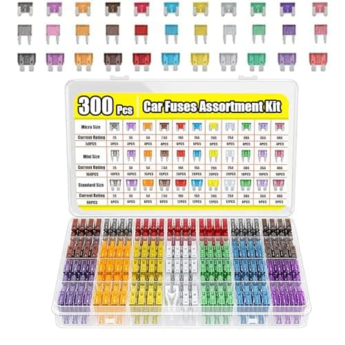 Image of 300PCS Car Fuses Assorted Kit: 160 Mini & 90 Standard & 50 Micro Blade Fuses with Puller - Car Fuse Set for Caravan Truck Rv Motorcycle - 2A 3A 5A 7.5A 10A 15A 20A 25A 30A 35A 40A Assorted