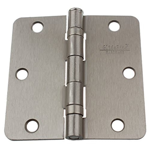 Image of GlideRite Hardware 3514-2BB-SN-24 Satin Nickel Finish Ball Bearing 3.5 inch Steel Door Hinges 0.25 inch Radius Corners 24 Pack, 3.5"