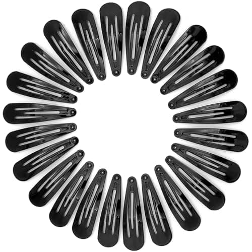 Image of YISCOKO Hair Clips Women Black Metal Snap Clips, 2 Inch Barrettes for Kids and Girls (24 PCS Black)