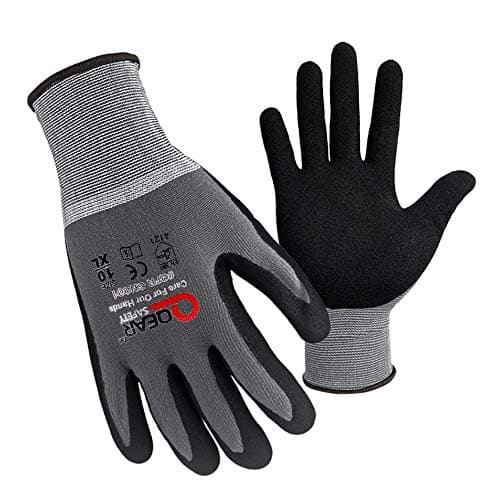 Image of QEARSAFETY 3 Pairs General Purpose Microfoam Breathable Nitrile Rubber Palm Coated Work Gloves, Knitted Elastic Liner, Abrasion, Grip, Dexterity,Anti-Hand Fatigue, 7/Small