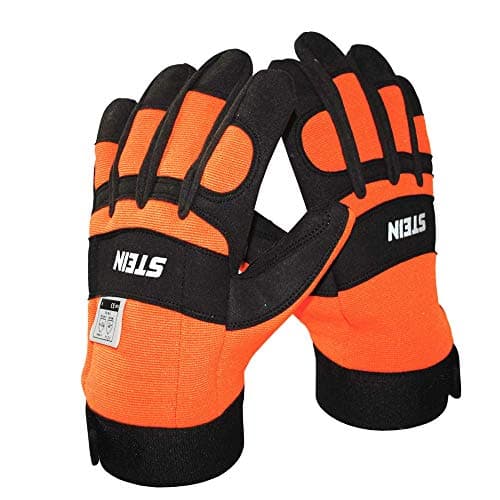 Image of Stein Chainsaw Protective Gloves Class 0 Size 9 – EN 381-7 Left-Hand Saw Protection Leather Forestry PPE