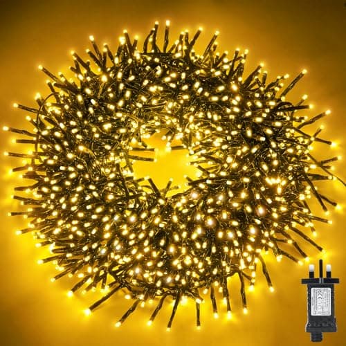 Image of Buudala Christmas Tree Lights Cluster Lights 1000 LED 12M, Warm White, Plug in, 8 Lighting Modes with 6 Hours On Timer, Waterproof for Indoor & Outdoor Use