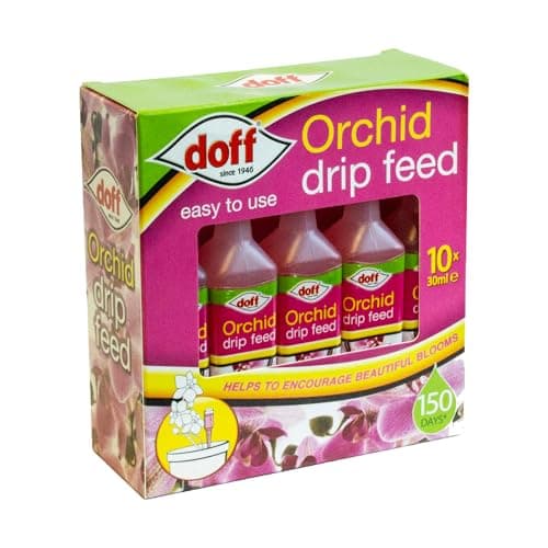 Image of Doff Orchid Drip Feed – 10x30ml Bottles Fast-Acting Plant Food for Healthy Growth of Orchids & Flowering Plants – Nutrient Enriched Plant Feed – Encourages Root Development