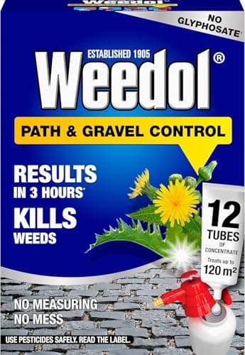 Image of Weedol Path & Gravel Weed Killer Concentrate Tubes | Fast Acting Systemic Weed & Moss Killer for Patios, Driveways & Hard Surfaces | Visible Results in 2 Days | Liquid Concentrated Tubes - 12 Tubes