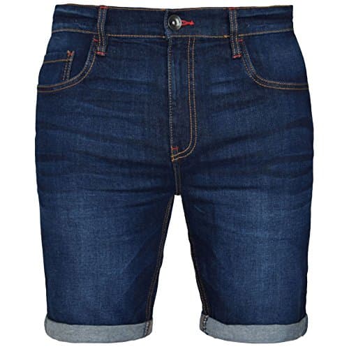 Image of westAce Mens Slim Fit Stretch Cotton Chino Shorts [Dark Blue - Denim, 34" Waist]
