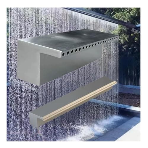Image of Stainless Steel Waterfall Spillway, Waterfall Pool Fountain, Decorative Water Feature for Swimming Pools, Koi Ponds, Spa & Garden(30cm)