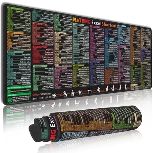 Image of MATKING Excel Cheat Sheet Desk Mat(2026 Pro), 231+ Shortcuts Large Mouse Mat 800x300x3mm, XXL Waterproof Desk Pad with Stitched Edges and Non-Slip Rubber Base for Office, Home Office and Gaming