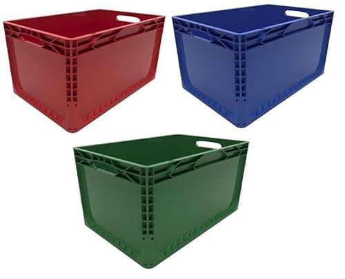 Image of Solent Plastics Euro Stacking Container 46 Litre - 600 x 400 x 320mm - Available in 4 x Colours (Green)