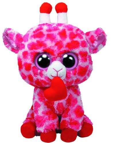 Image of TY Beanie Boos Jungle Love Giraffe in Pink with Heart 23 cm