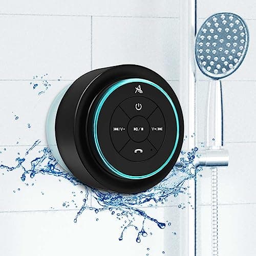 Image of Xleader Pro Shower Speaker (Upgraded) Certified IPX7 Waterproof Bluetooth Speaker, 8W Crystal Sound&Rich Bass, 15H Playtime, with Suction Cup&Silicone Lanyard, SoundAngel Mate(2 Gen) Blue