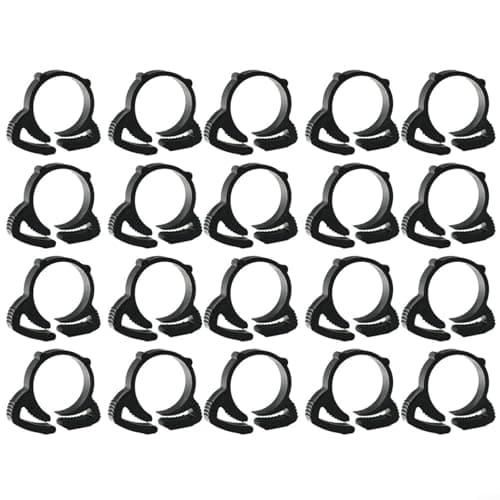 Image of Ratchet Clamp, 20 Pcs Black Double Gripping Nylon Hose Clamps, Irrigation Garden Hose Pipe Clips Set for Fuel Line, Pool and Garden(φ20mm)