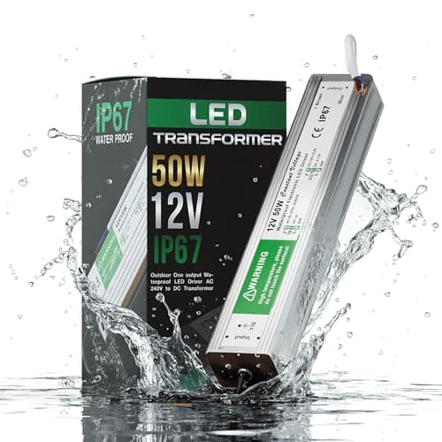 Image of LED Driver, 50W 12V Lighting Transformer, 100-240V AC to 12V DC IP67 Waterproof 4.2A Power Supply Constant Voltage Adapter for Outdoor Garden Strip Lights LED Bulbs Lighting Projects