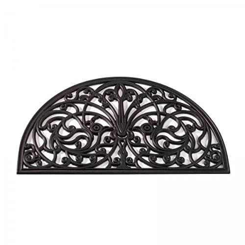 Image of Smart Garden Half Moon Rubber Victorian Cast Iron Style Door Mat Black Doormat