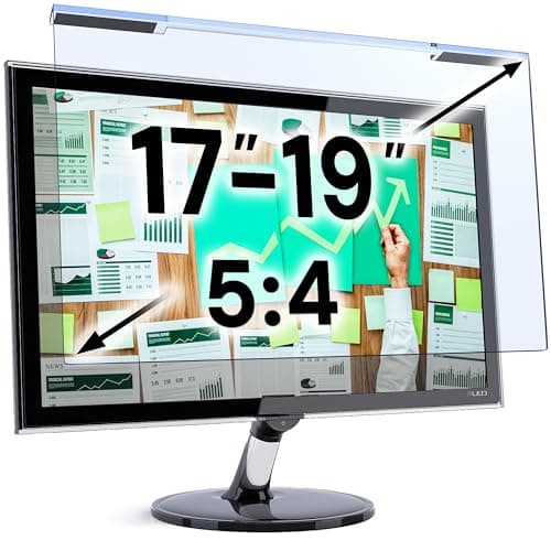 Image of VINTEZ Blue Light Screen Protector for 17, 17.1, 18.1, 19 Inch Computer Monitor and Laptop – Anti-UV Blue Light Blocking Film for Desktop PC, Eye Protection Filter, 15.3" x 12.6", 1 Pack