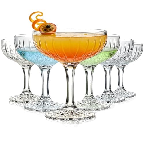 Image of 6 PCS 228ml Classic Martini Glass Set, Super Margarita, Manhattan, Espresso Martini Cocktail Glasses, Perfect for Home Bar Entertaining & Gatherings