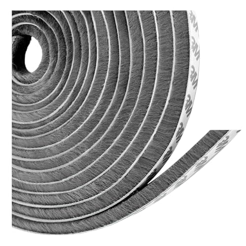 Image of 5M Draught Excluder for Doors Windows, 9mm(W) x 9mm(T) Draft Excluder for Windows, Adhesive Draught Excluder Tape for Home, Wardrobe, Sliding Doors (Grey)