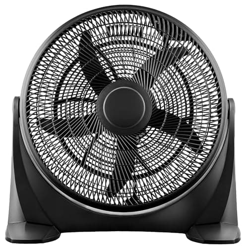 Image of Daewoo 20 Inch Floor Fan, High Velocity, Portable With Carry Handles, Tilt Up And Down, 3 Speed Settings, Sturdy Base With Feet, 5 Blades, Fan Guard, Plastic, Black, For All Floors