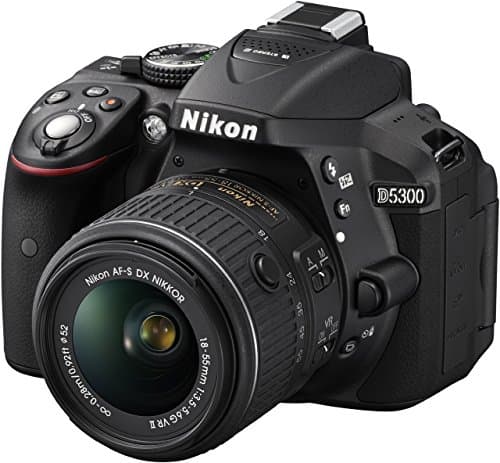 Image of Nikon D5300 Digital SLR with 18-55mm VR II Compact Lens Kit - Black (24.2 MP) 3.2 inch LCD (Renewed)