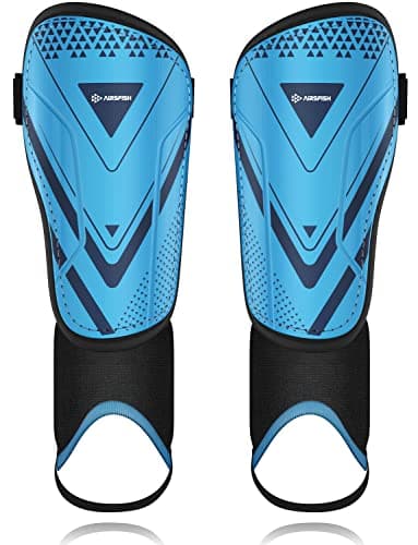 Image of AirsFish Shin Pads Boys CE Certified Kids Shin Pads with Ankle Protection,High Strength Shin pads,Breathable Non Slip Extended Adjustable Straps,Protective Football Equipment for Boys and Girls